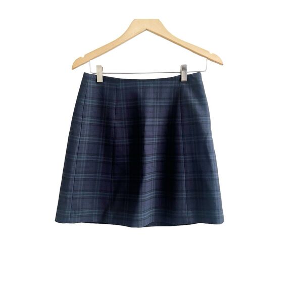 Babaton Dresses & Skirts - Babaton Plaid Mini Skirt Lined Size 6 Green Blue Acadamia